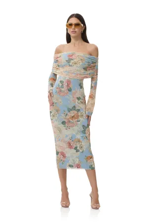 Cornelia Dress - Soft Slate Bloom SoftTouchTexture
