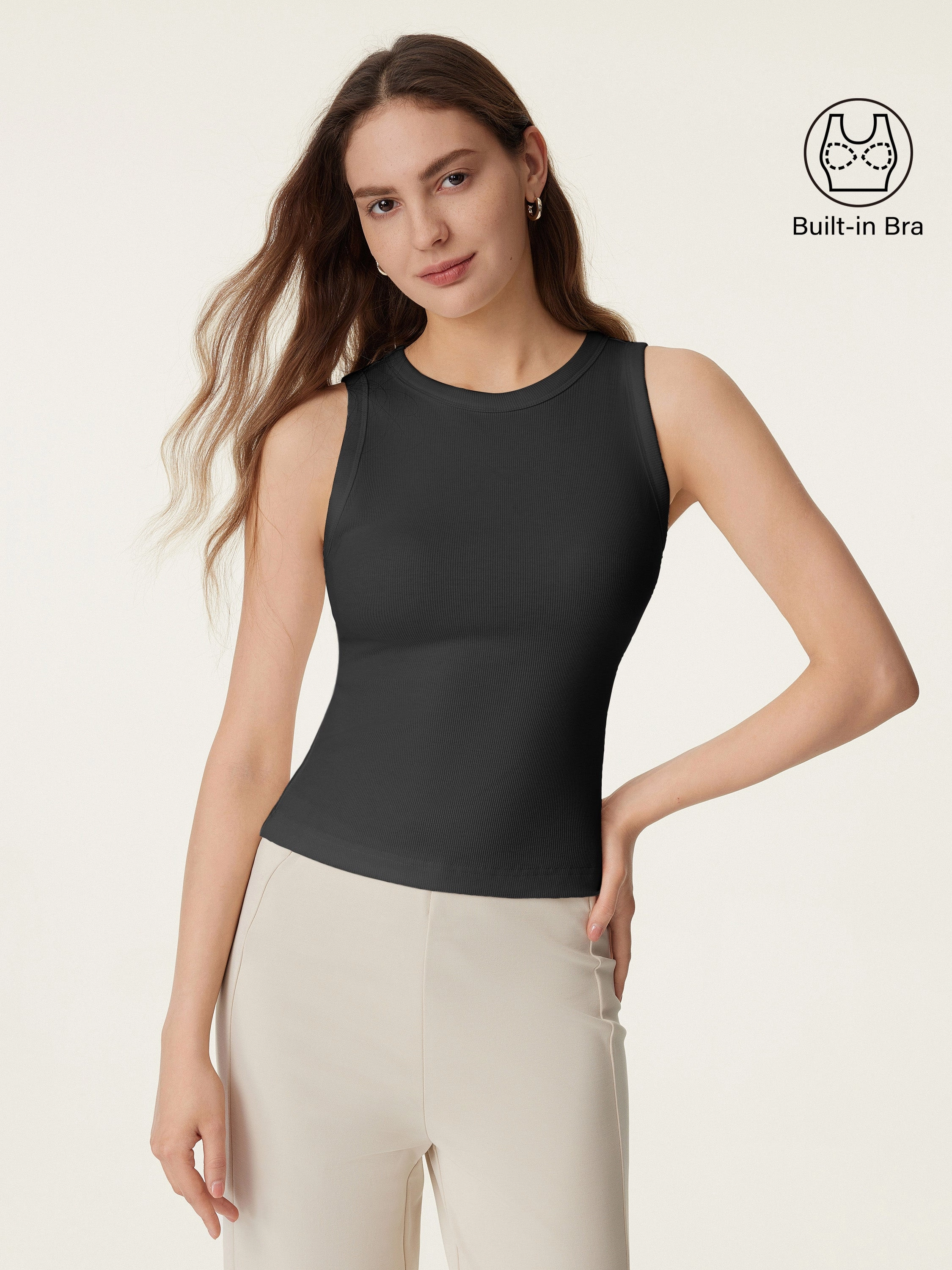 Crewneck Cotton New Airy Brami Tank Laser Cut Edges