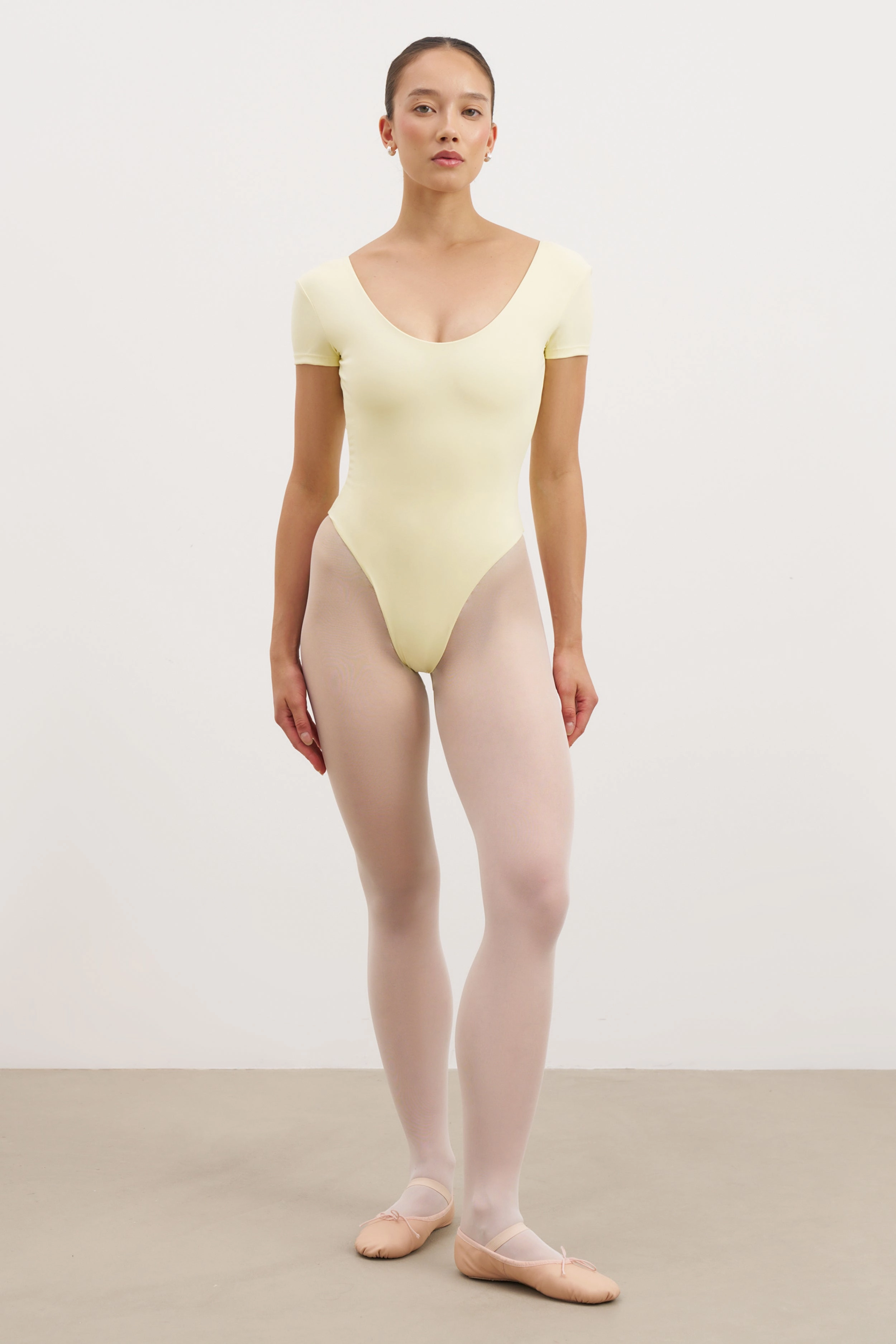 Base Sculpting Cross Back Bodysuit - Buttermilk Hypoallergenic Lining