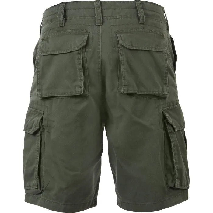 Olive Drab - Tactical Vintage Paratrooper BDU Cargo Shorts - Poly Cotton - Zipper Fly