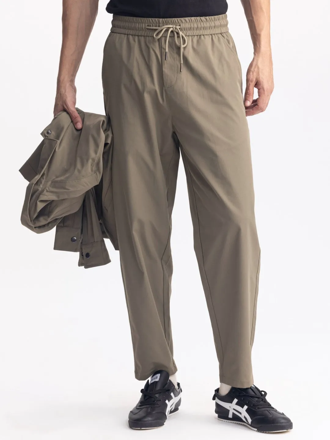 Olive Loose Crop Jogger Pant