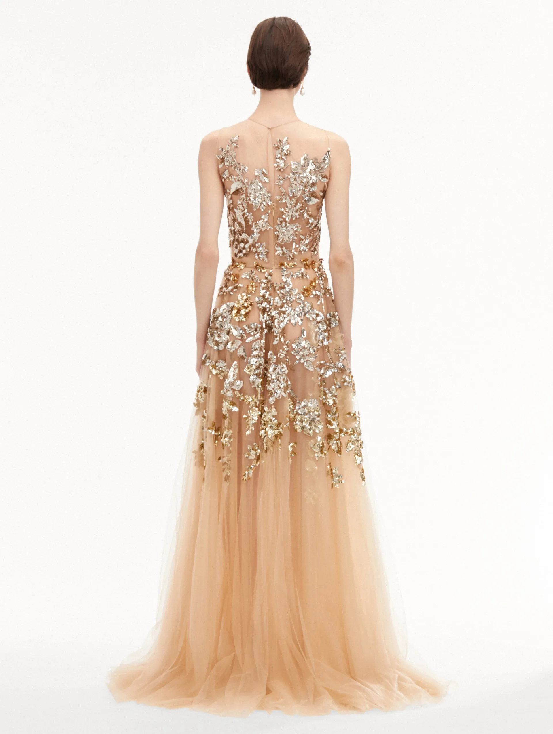 Ombré Sequin Peony Gown