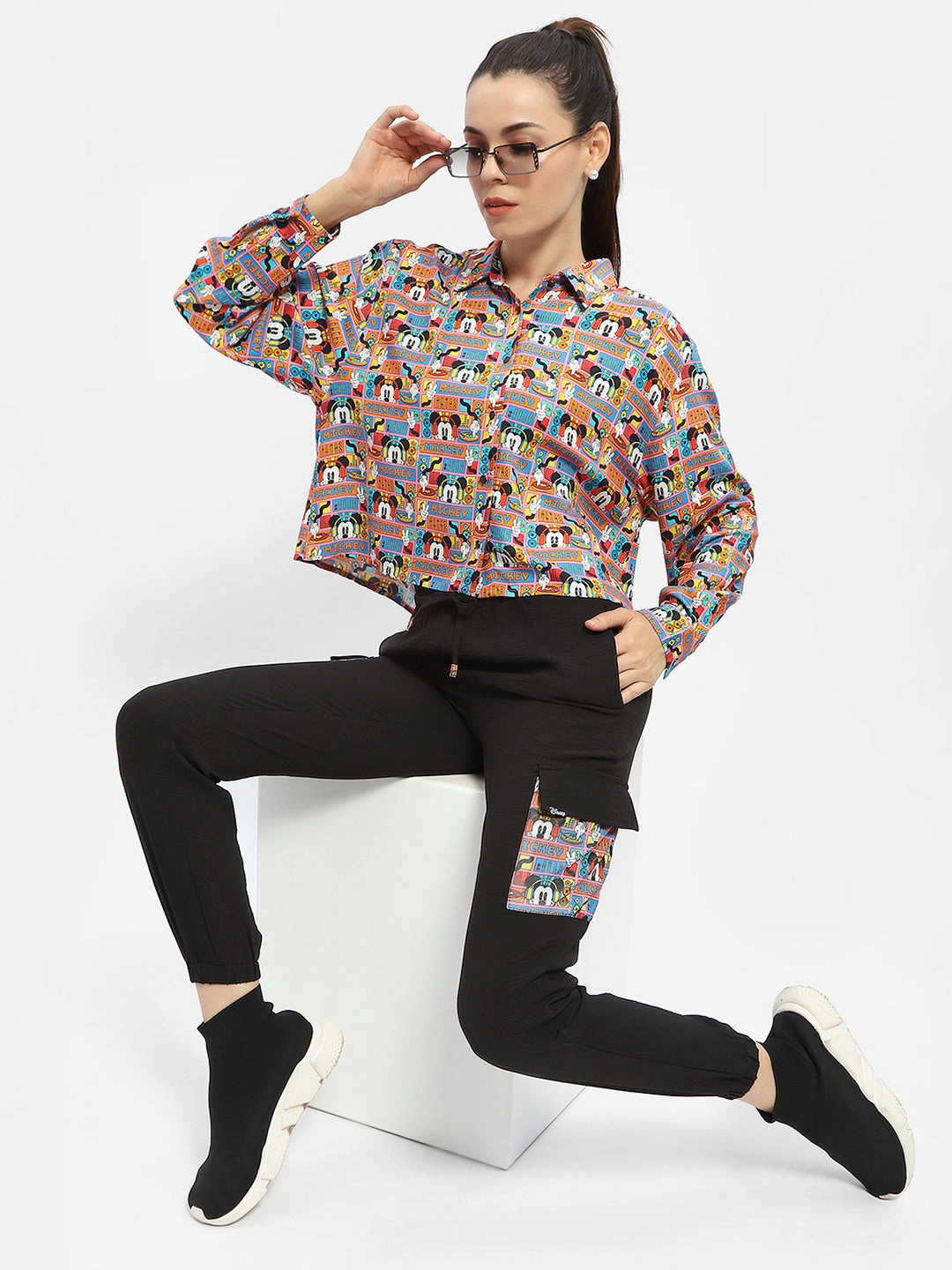 Madame Disney Printed Orange Shirt Stylish Element Breathable Fit