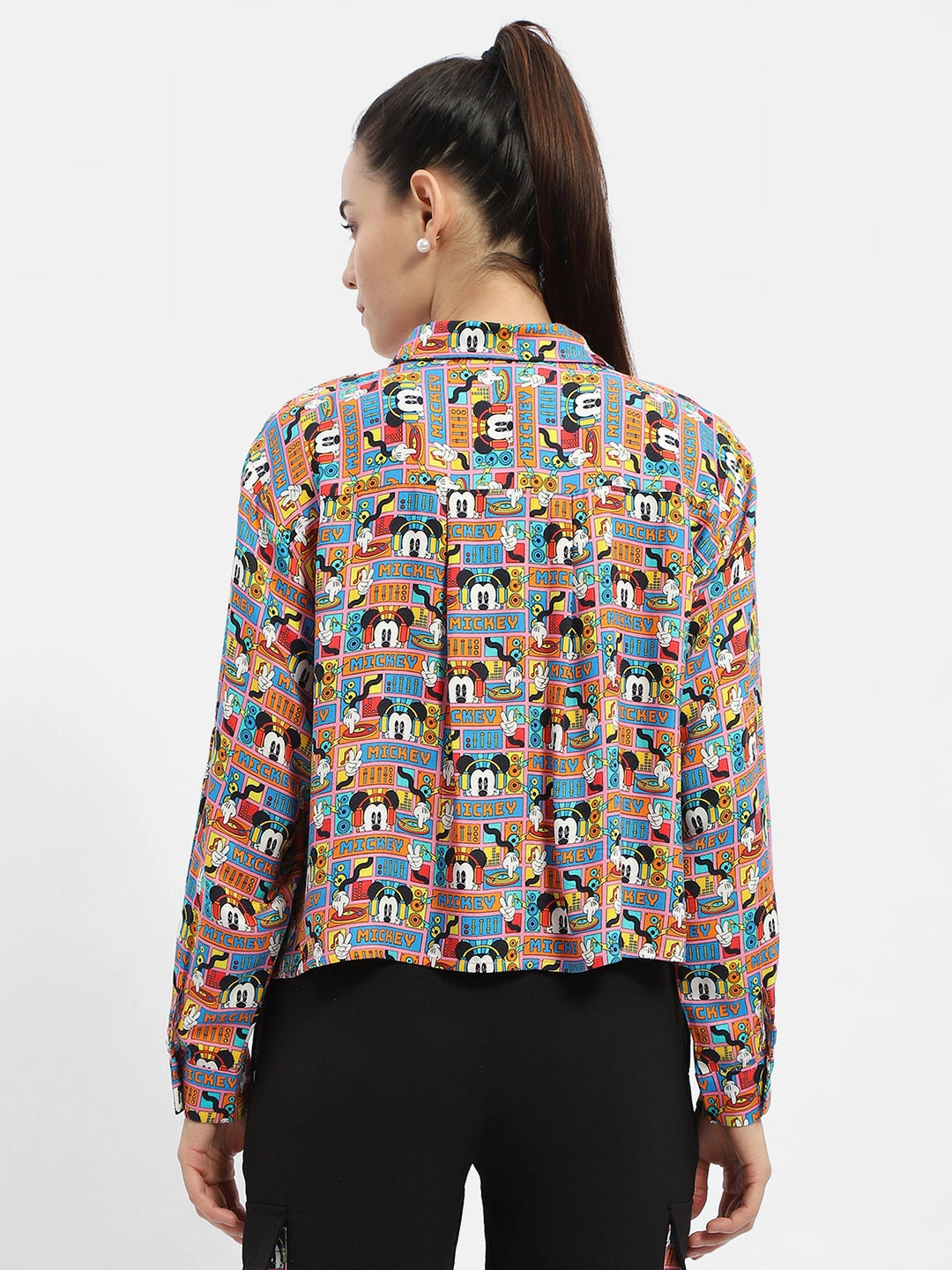 Madame Disney Printed Orange Shirt Tropical theme