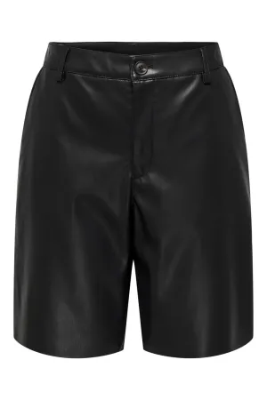Only - Onlsaga Faux Leahter Bermuda Shorts 15344346 - 4712281 - Black