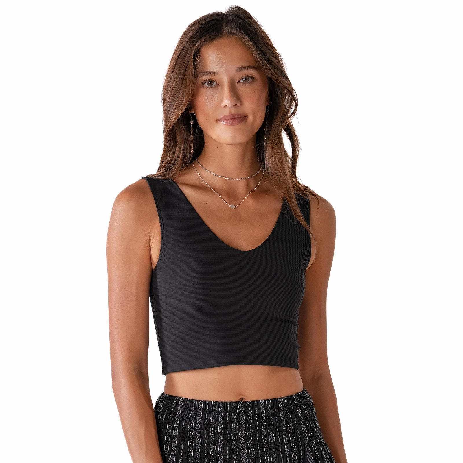 Drop Shoulder Silhouette Onyx Restore Ribbed Tank