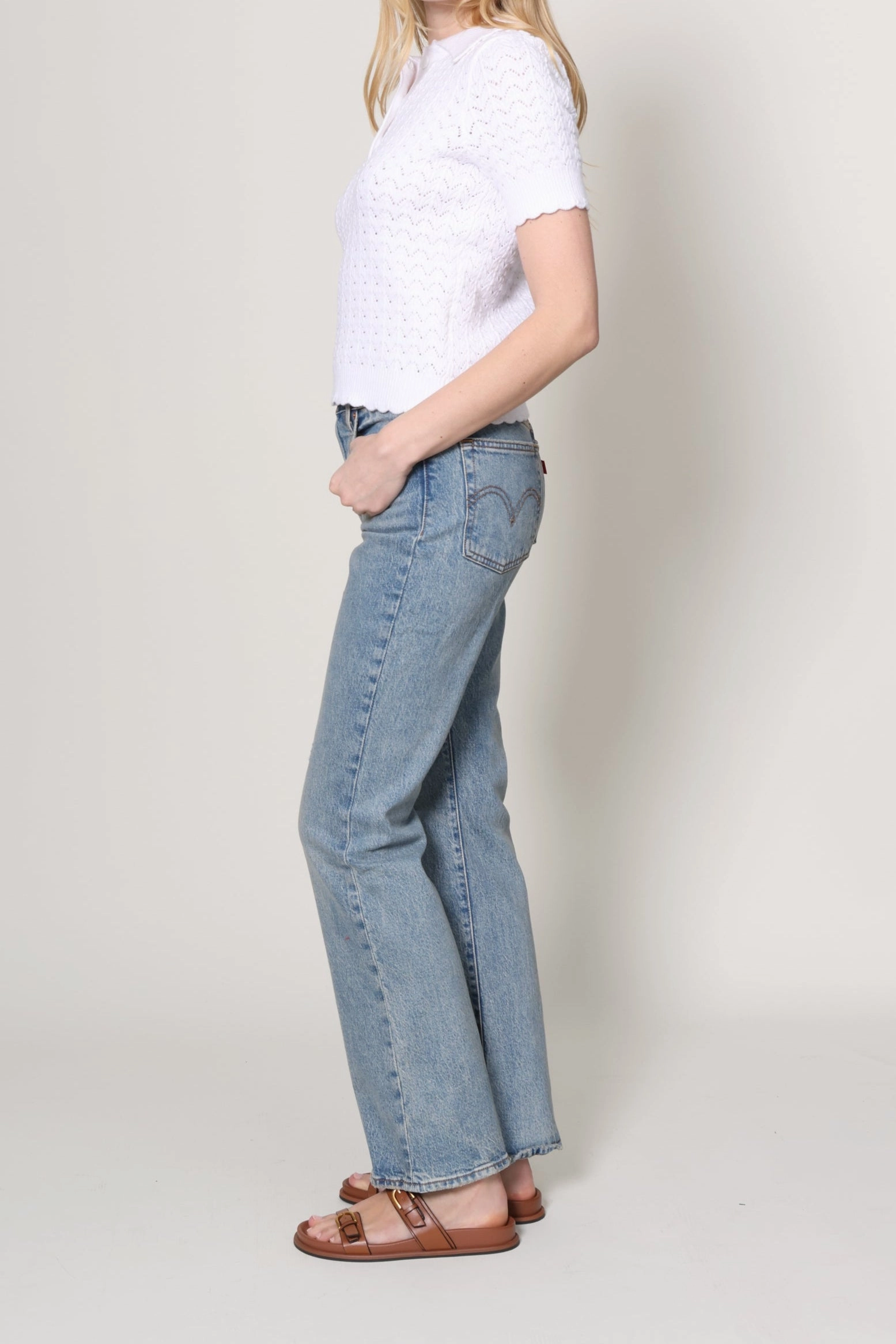 Travel Comforted Fashion Ease Open Stitch Polo Sweater