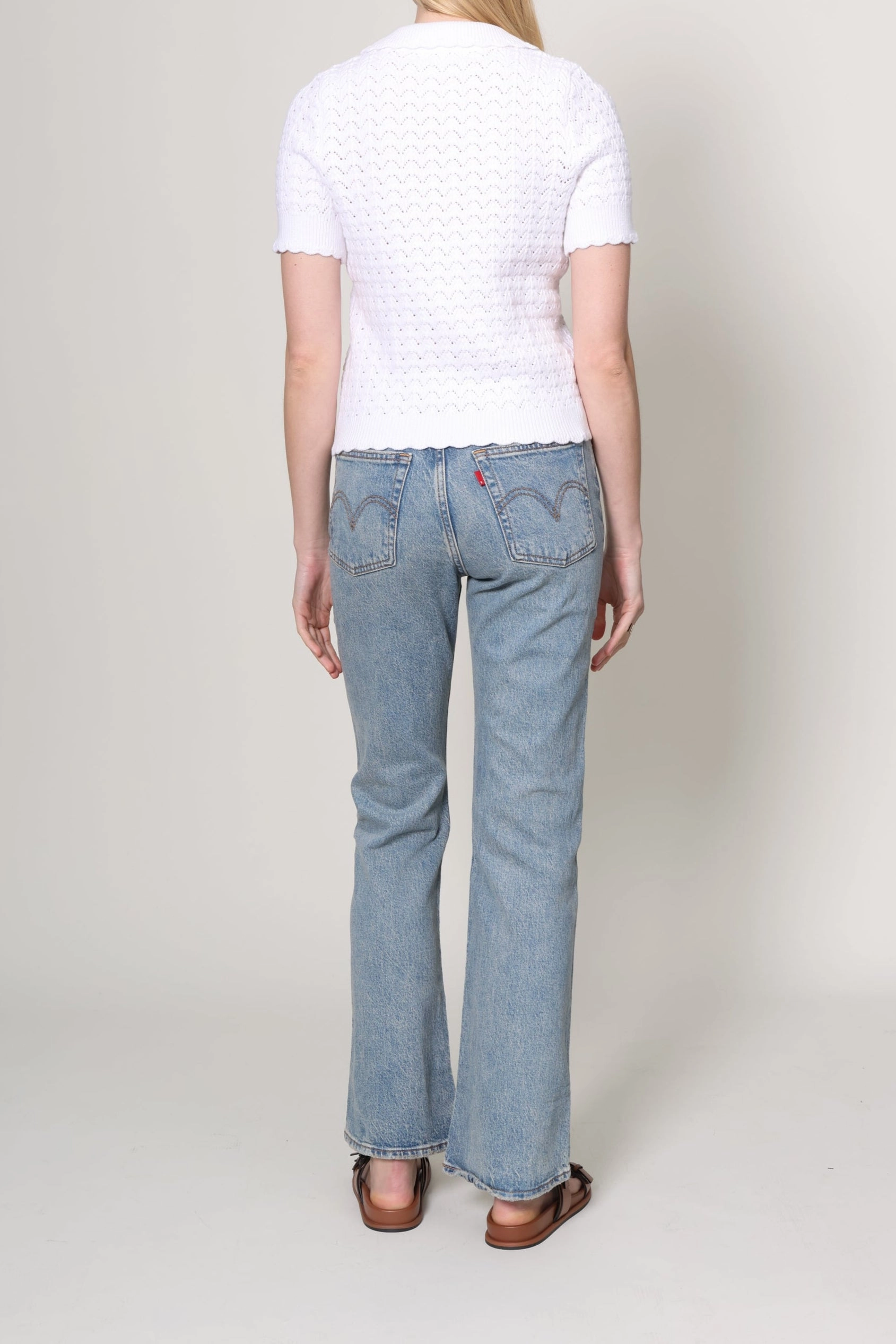 Open Stitch Polo Sweater Gentle Fit Home Comforted