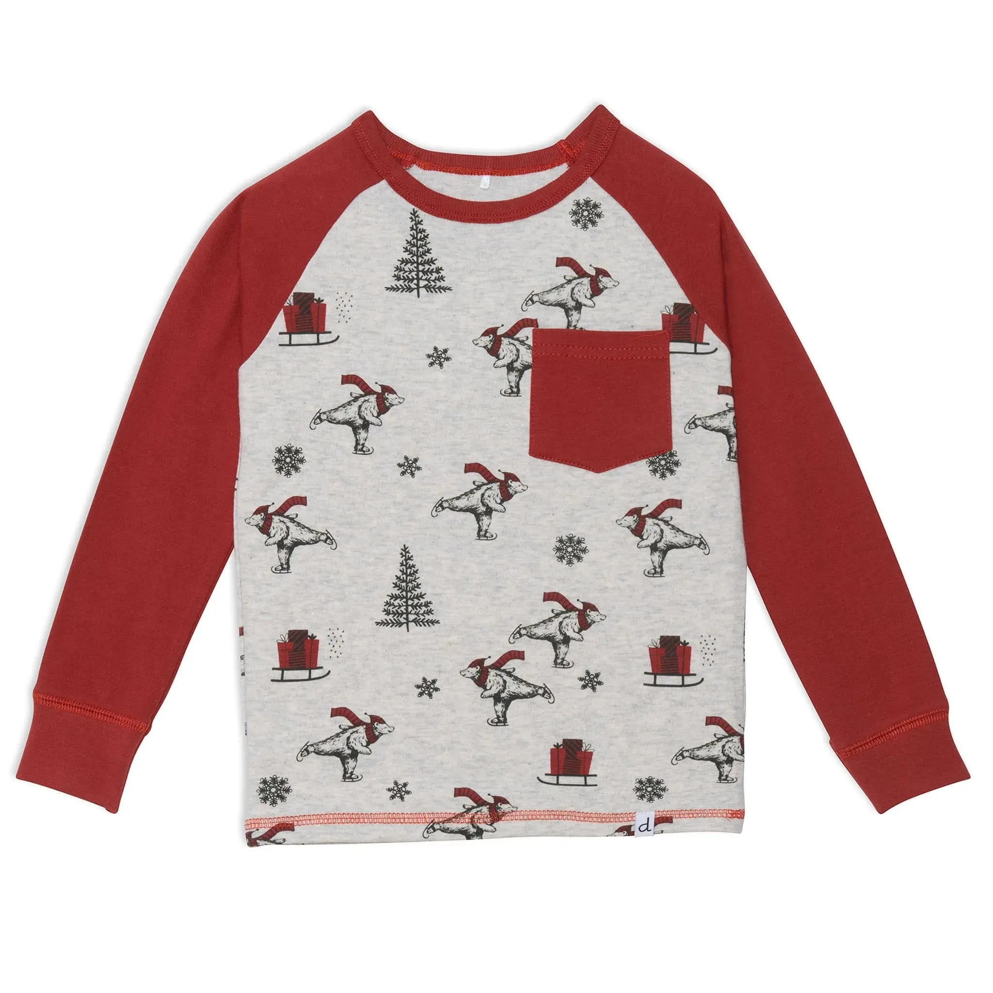 Organic Cotton Two Piece Printed Boys Pajama Set Skating Bears | DEUX PAR DEUX