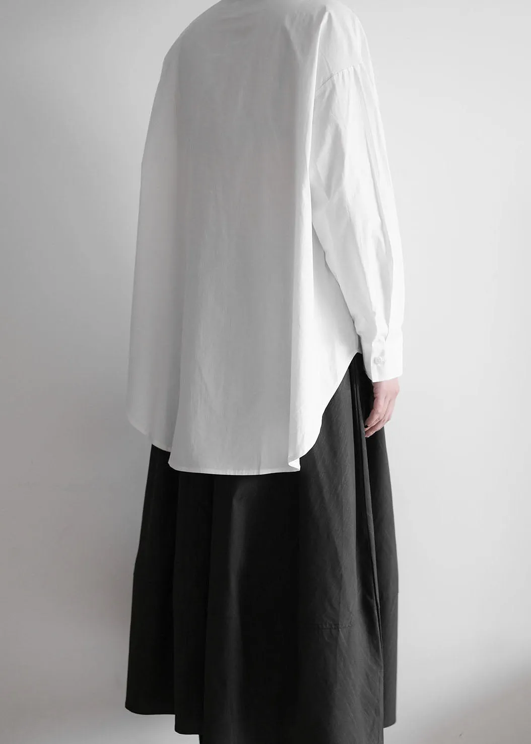 Organic White Peter Pan Collar Asymmetrical Design Cotton Shirts Spring LY1415
