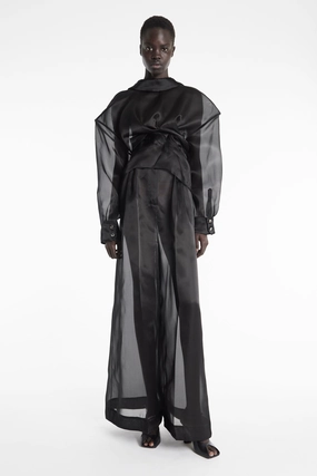 LightweightDesign Cozy Sweater Organza Twisted Shirt Black