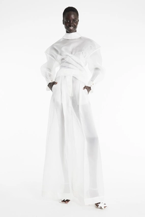 Organza Twisted Shirt White Light material