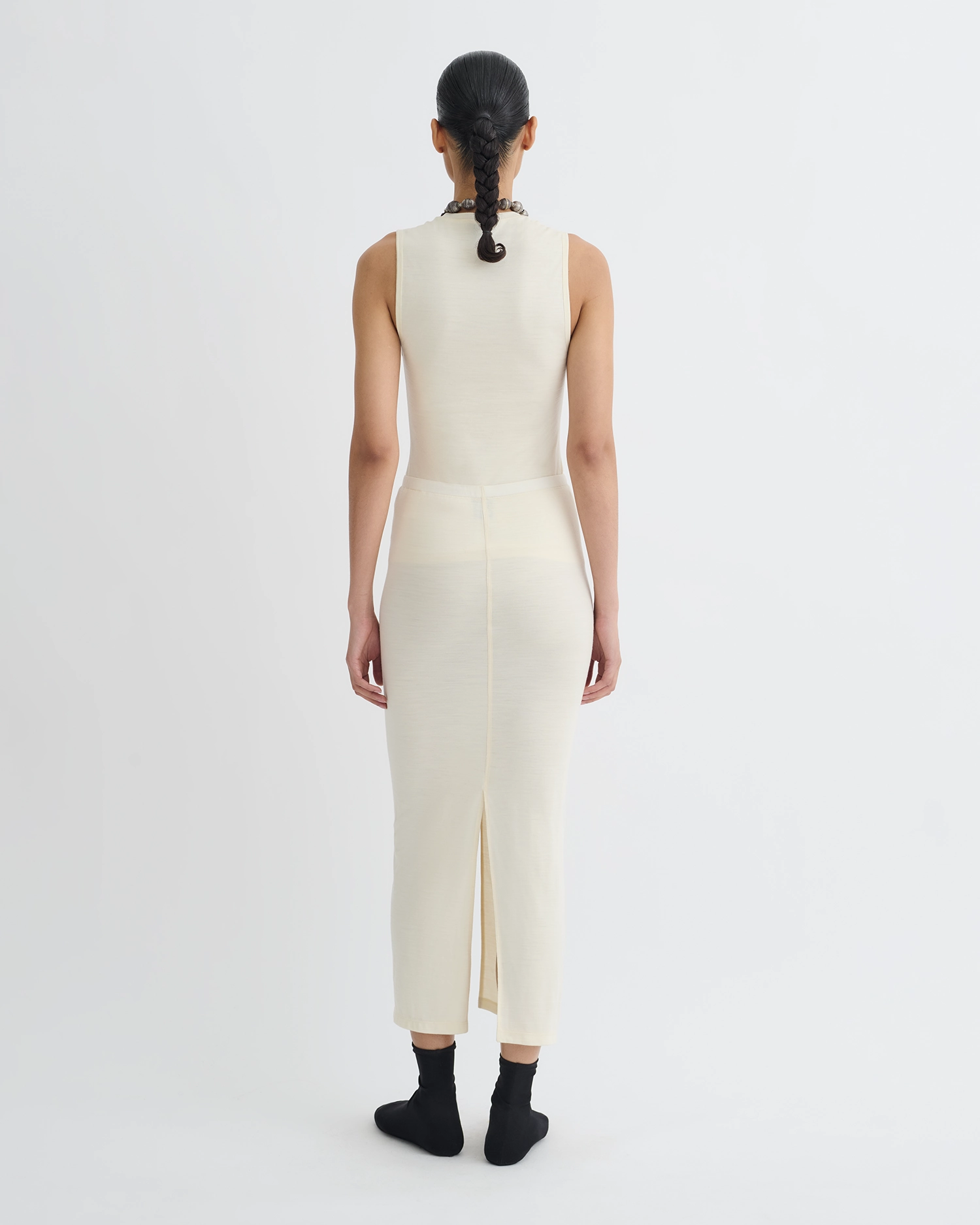 Orien - Draped Wool Jersey Top - Creme BreathableMeshPanel