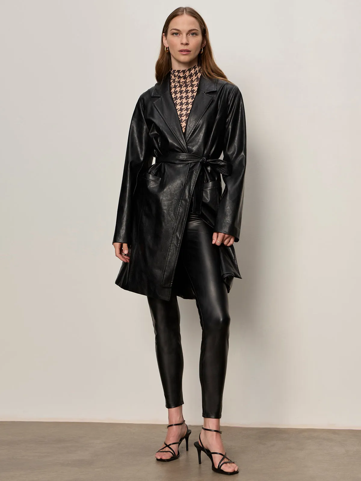 Vegan Leather Coat Black High Visibility Elements