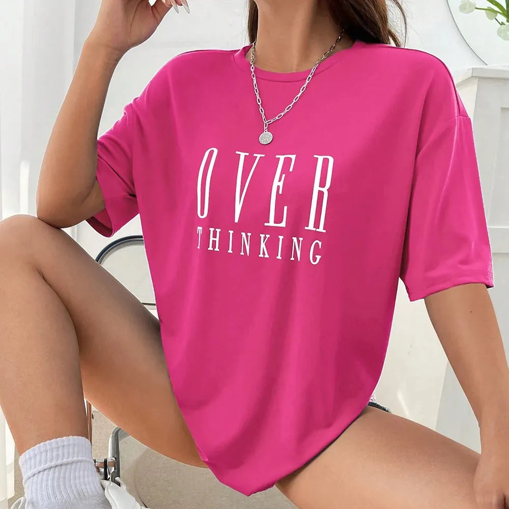 Over Thinking cute Cotton Short Sleeve oversized tee