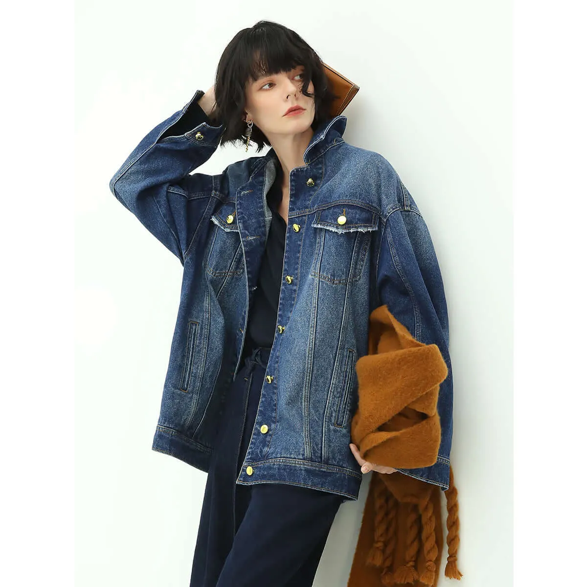 Oversized Blue Boyfriend Denim Jacket