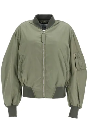 oversized bomber jacket with puff sleeves military green 250WCB00070PLL001AA MILITARY GREEN