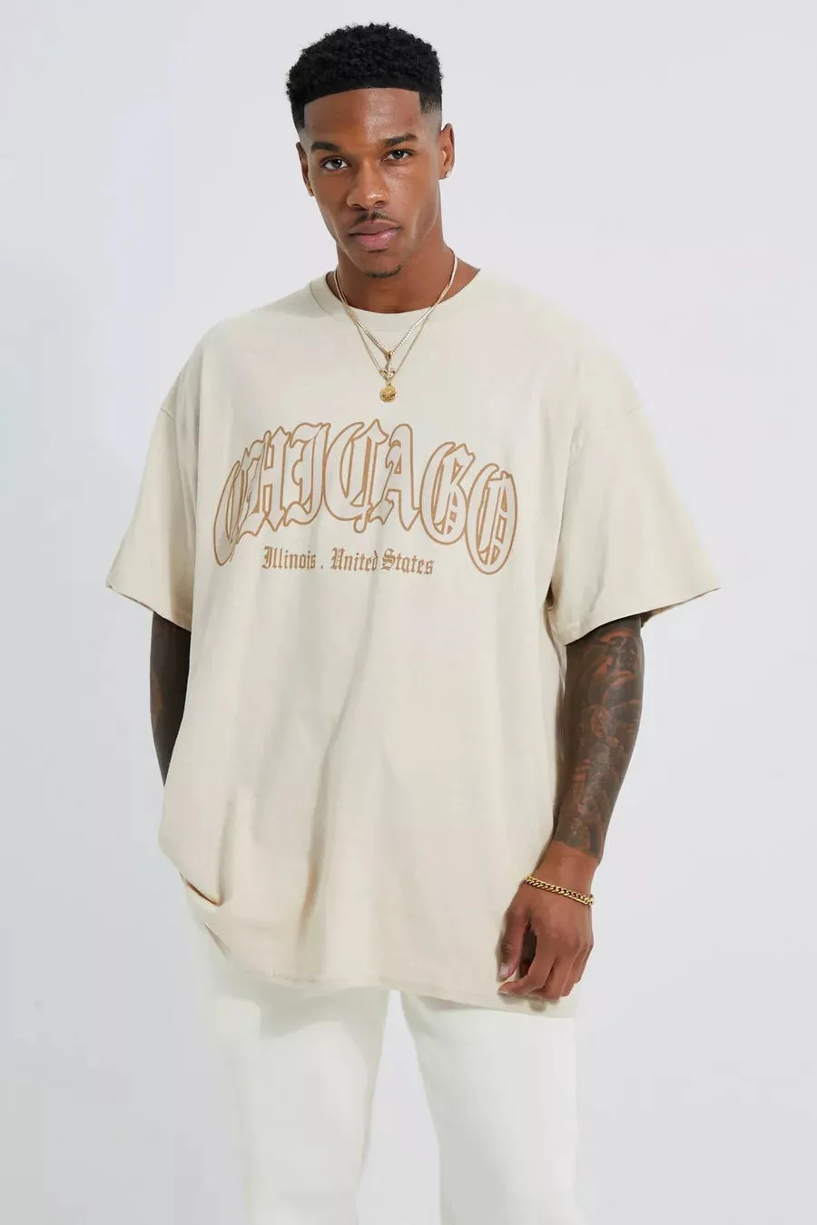 OVERSIZED CHICAGO PRINT T-SHIRT