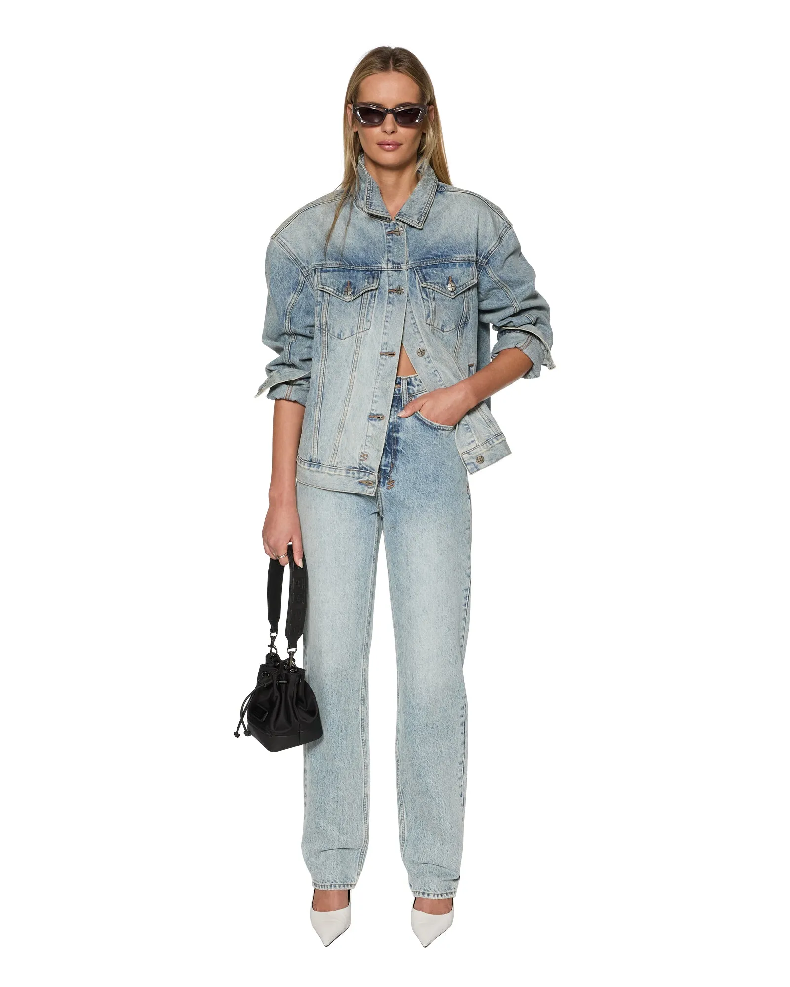 OVERSIZED JACKET KARMA Adjustable Belt Loops Breathable Denim