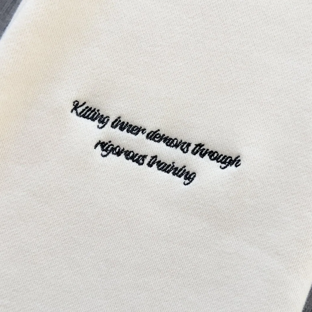 OVERSIZED LUX "SCRIPT" CREW NECK - CREAM / BLACK