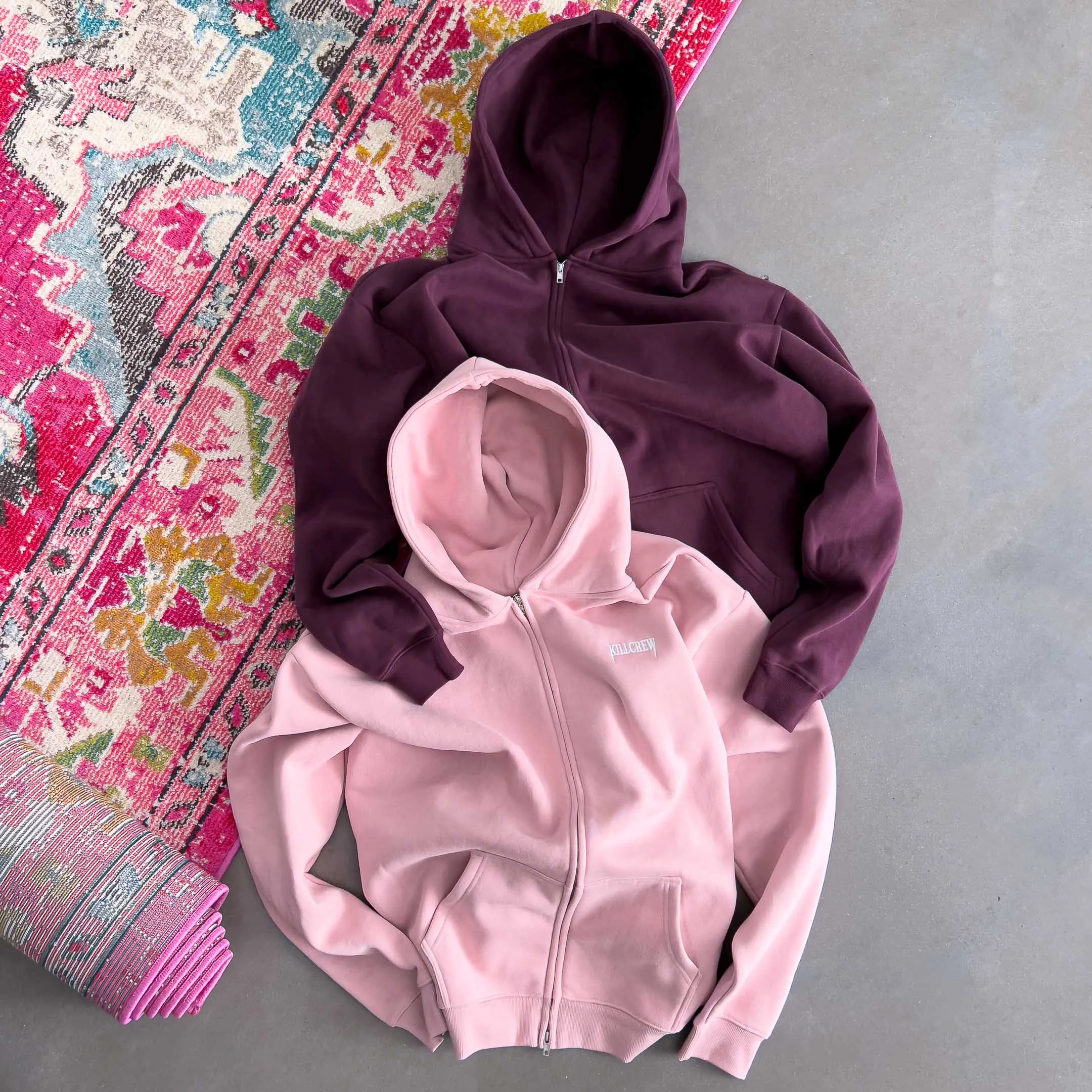 OVERSIZED LUX "SIMPLE" ZIP UP - ROSÉ