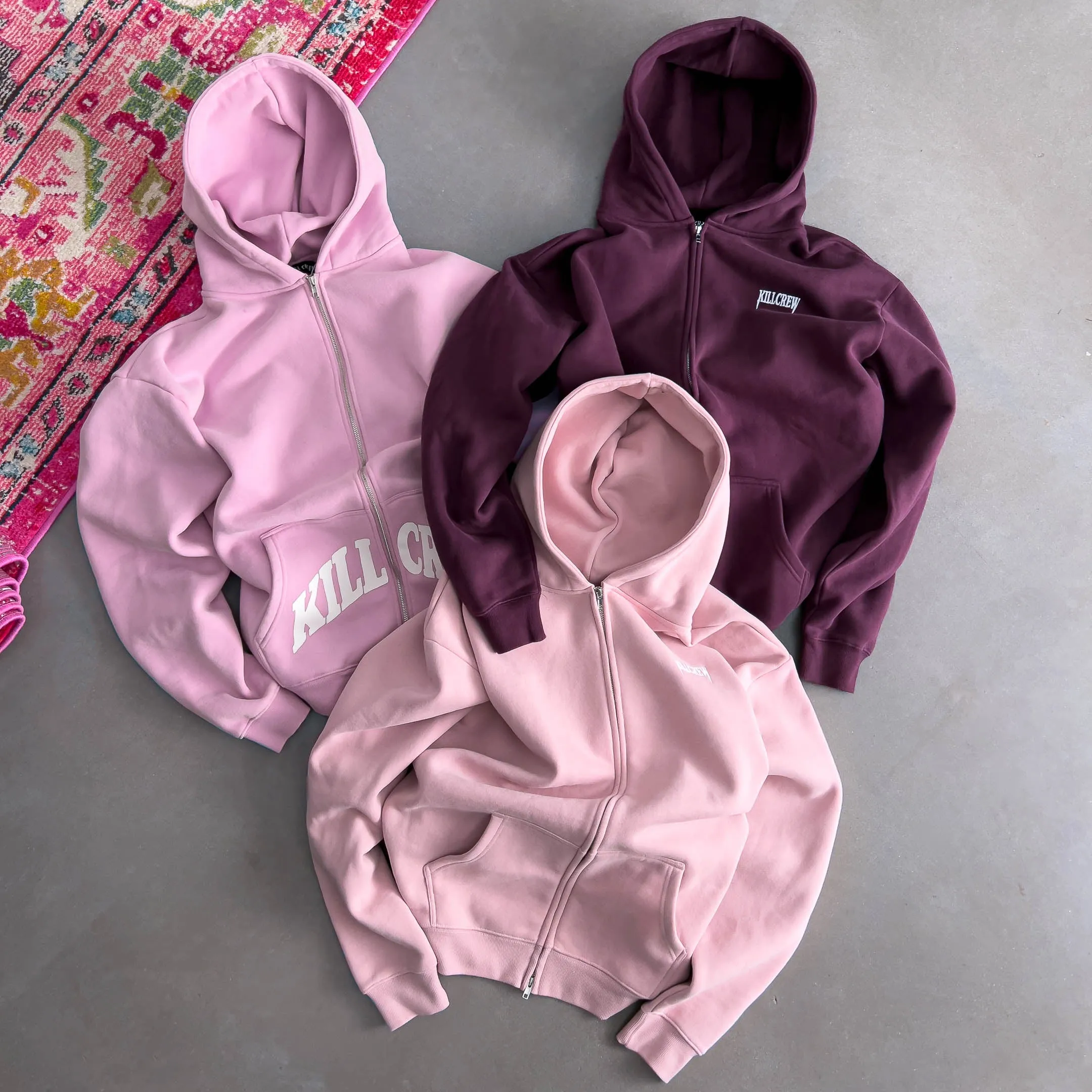 OVERSIZED LUX "SIMPLE" ZIP UP - ROSÉ