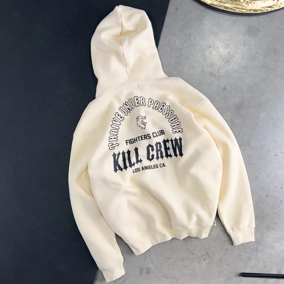 OVERSIZED LUX THRIVE UNDER PRESSURE HOODIE - CREAM
