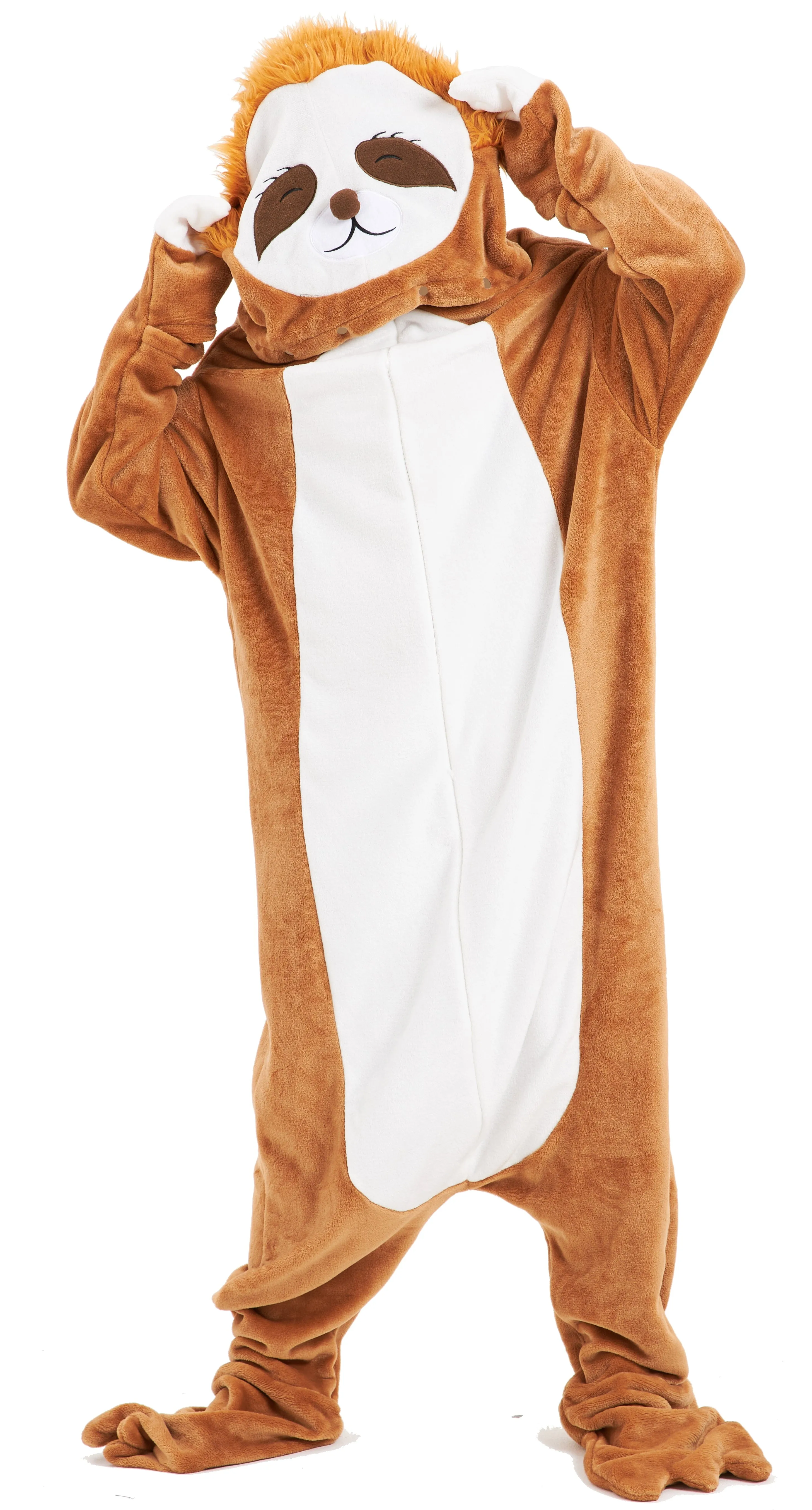 Oversized Sloth Animal Wearable Blanket Hoodie Soft Fleece Hooded Blanket with Sleeves Warm Winter Loungewear by OLIVIA ROCCO