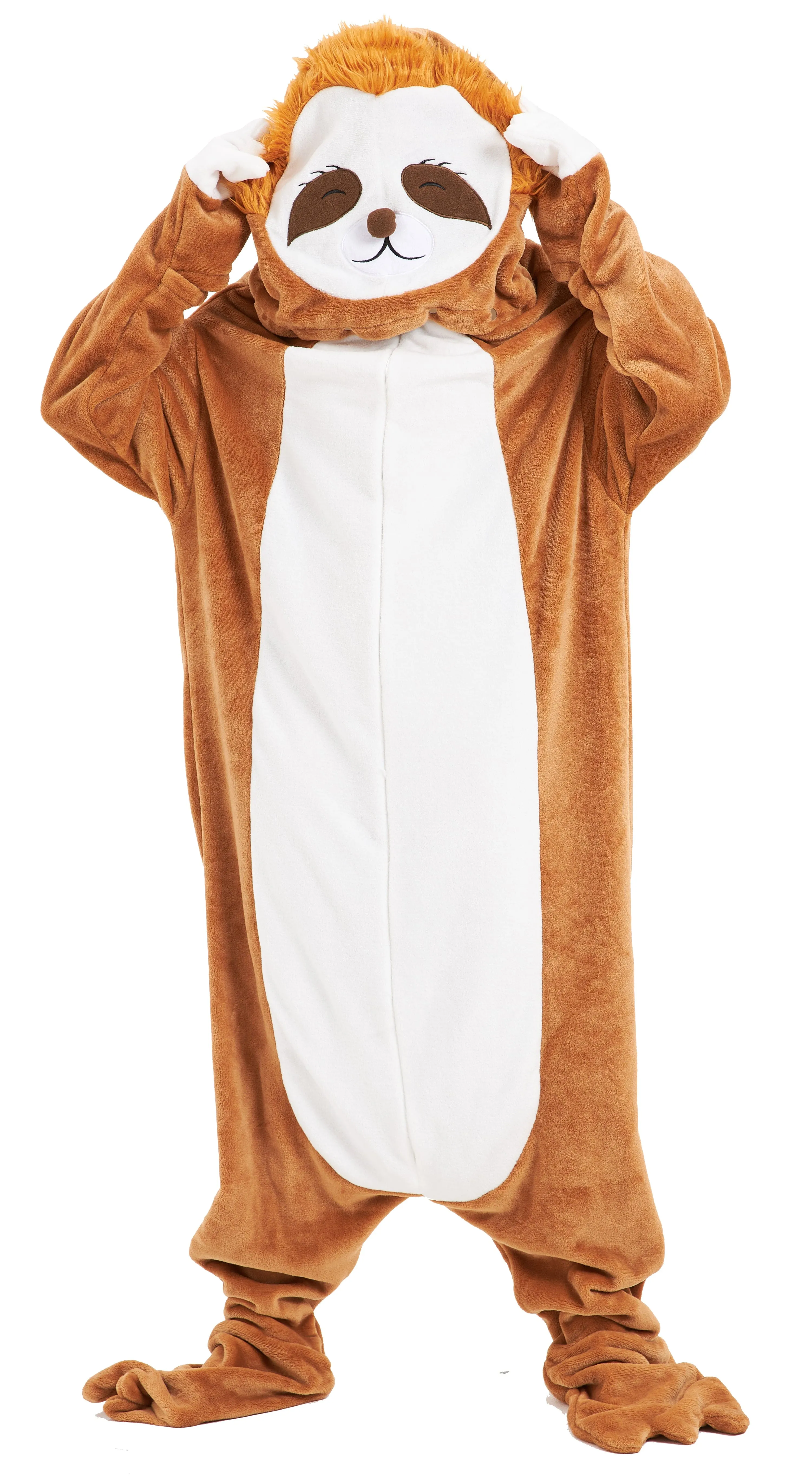 Oversized Sloth Animal Wearable Blanket Hoodie Soft Fleece Hooded Blanket with Sleeves Warm Winter Loungewear by OLIVIA ROCCO
