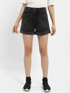 gentle style Madame Washed Charcoal Black Denim Shorts