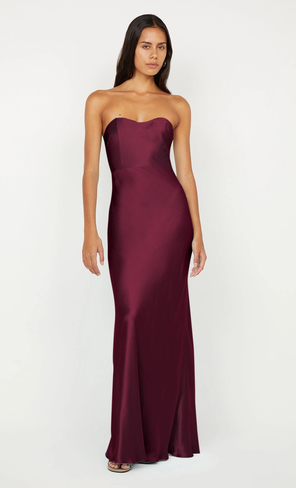Crystal-Detail CINDER STRAPLESS MAXI DRESS - PLUM