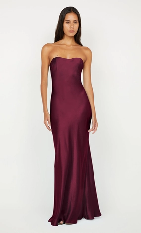Breeze Flow CINDER STRAPLESS MAXI DRESS - PLUM