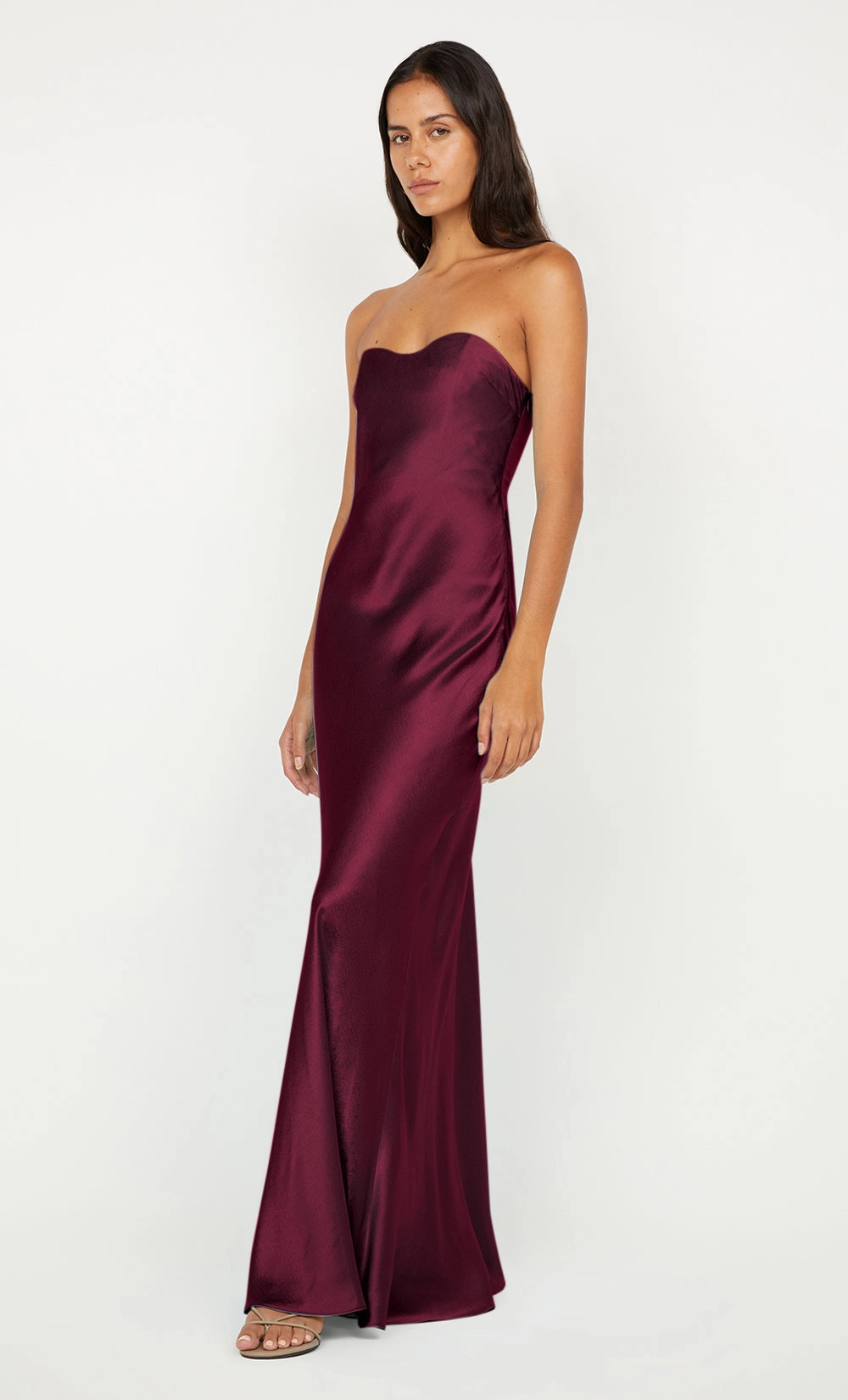 Stylish Wear Soft Outfit CINDER STRAPLESS MAXI DRESS - PLUM