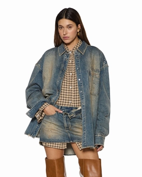 Relaxed Silhouette Brushed Interior OVERSIZED LS SHIRT DUNE