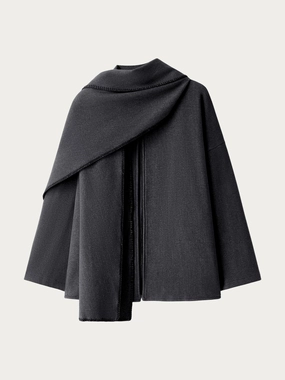 Sporty Sweatshirt Oversized Scarf Jacket