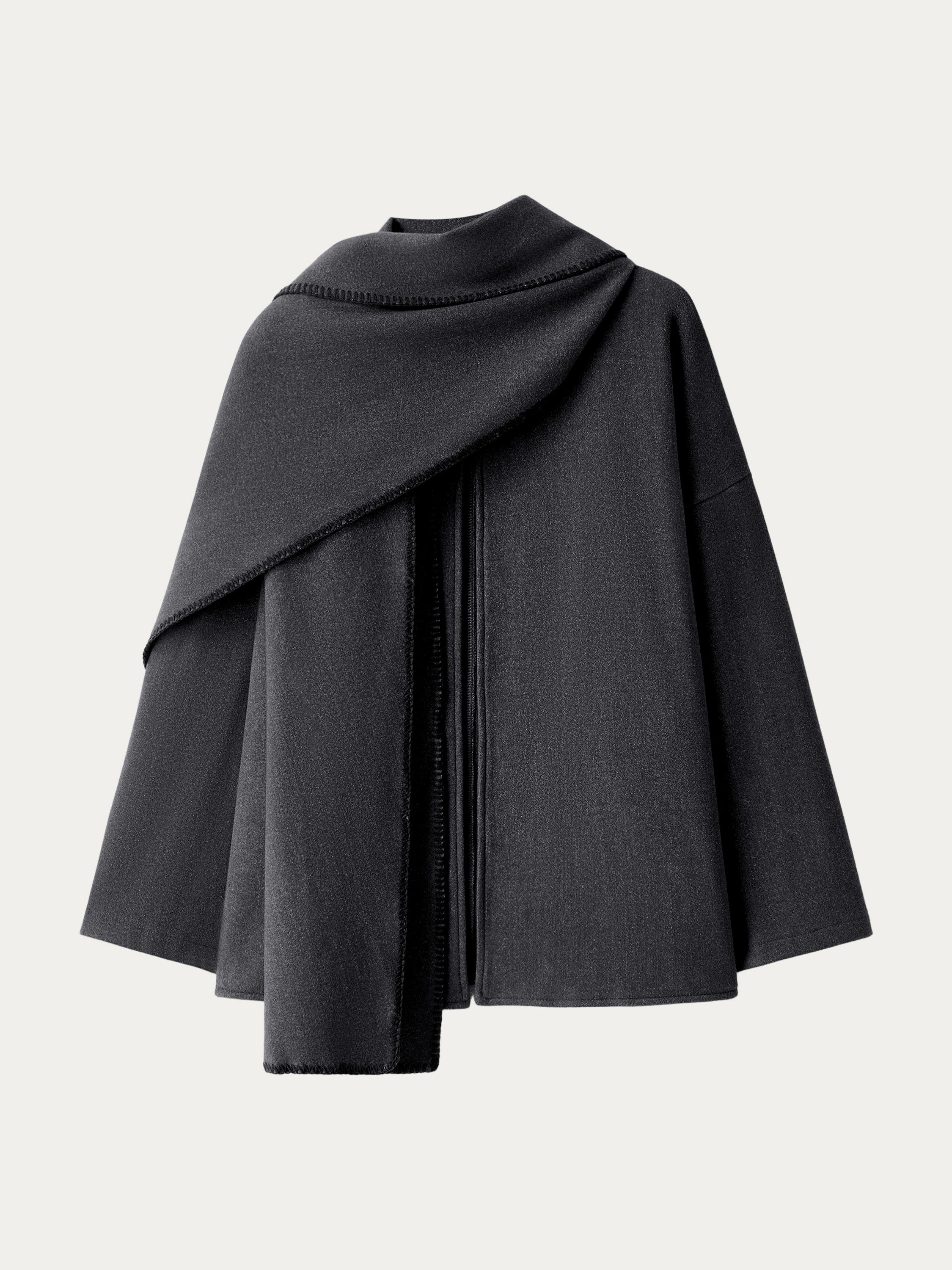 Oversized Scarf Jacket Reinforced Seam Technique