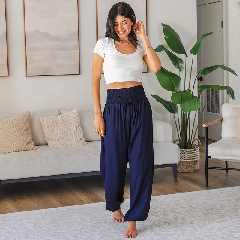 Non Restrictive Fit Breath Fit Oxford Harem Pants