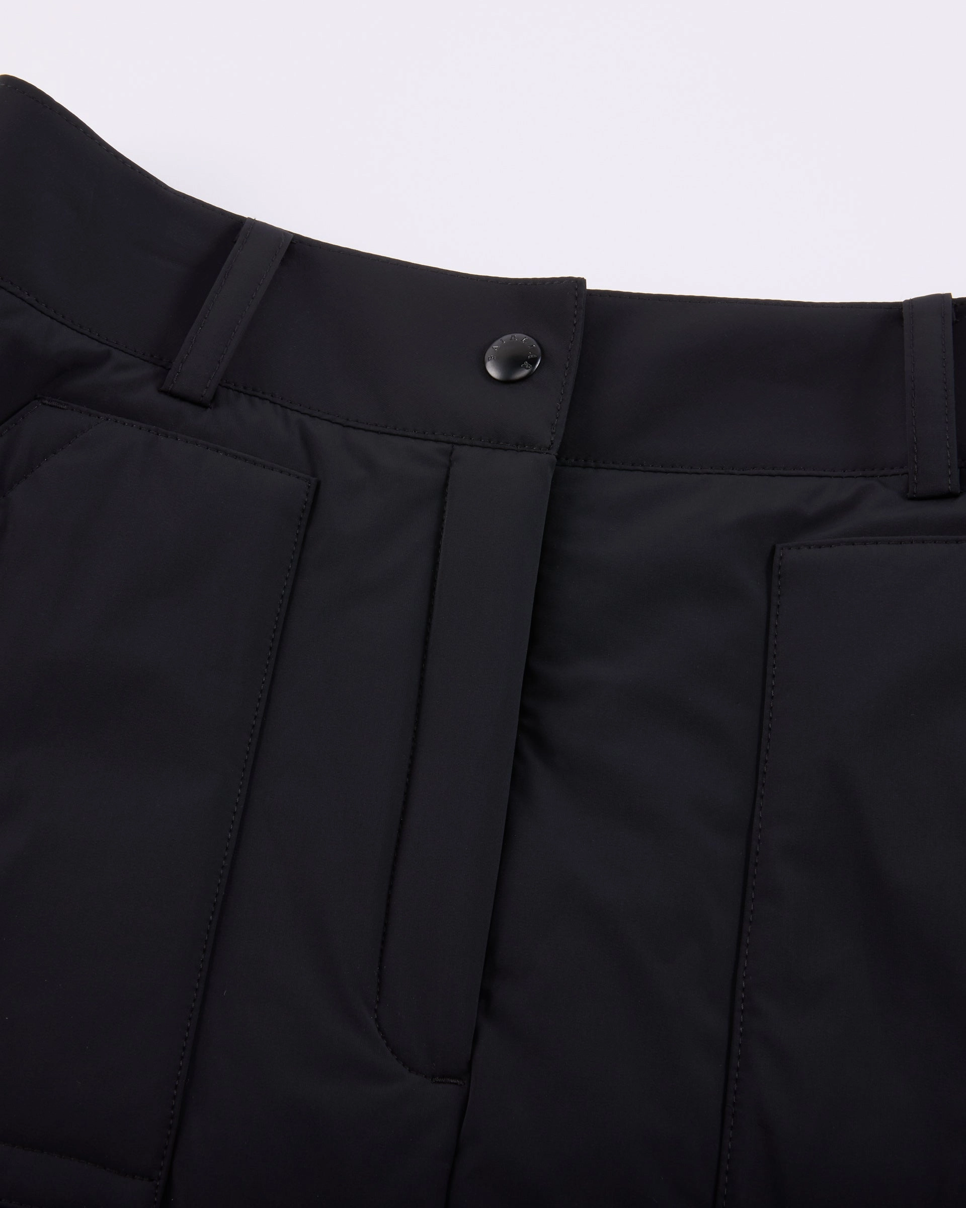 Reinforced Hemline Padded flare Mid Length skirt -Black