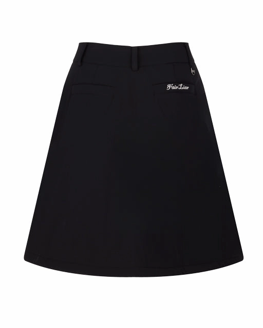 Padded flare Mid Length skirt -Black Business Meeting Opaque finish