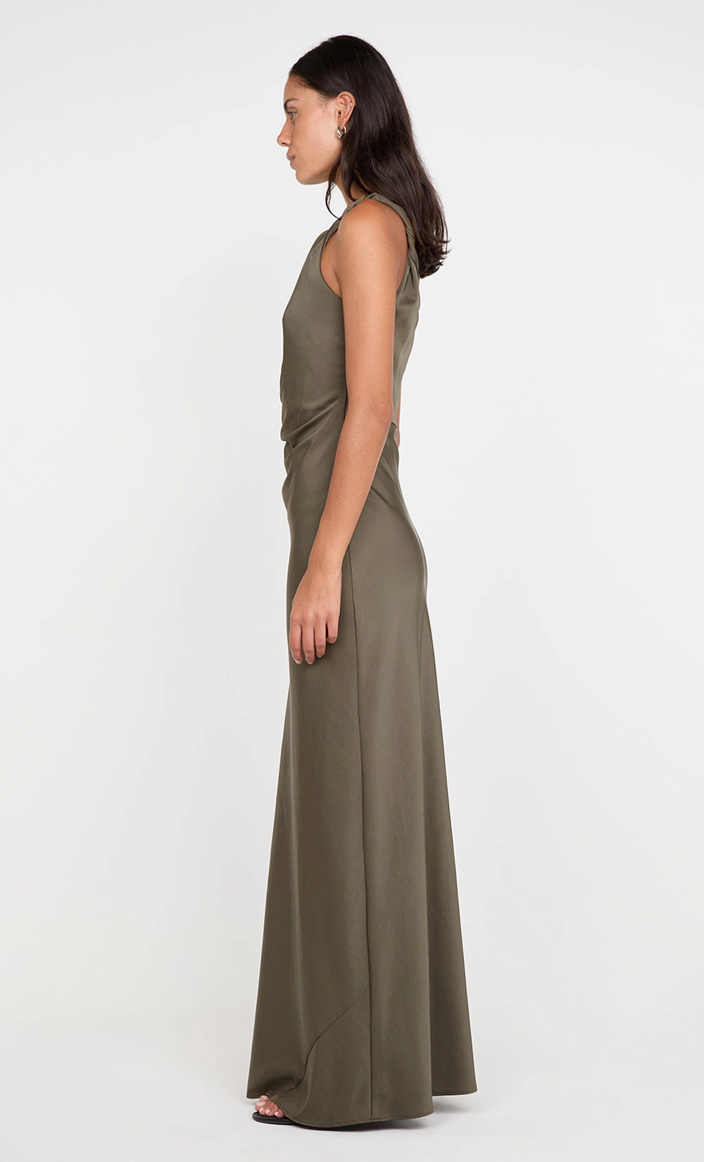 Modern-style LUNETTA TWIST STRAP DRESS - DARK WILLOW