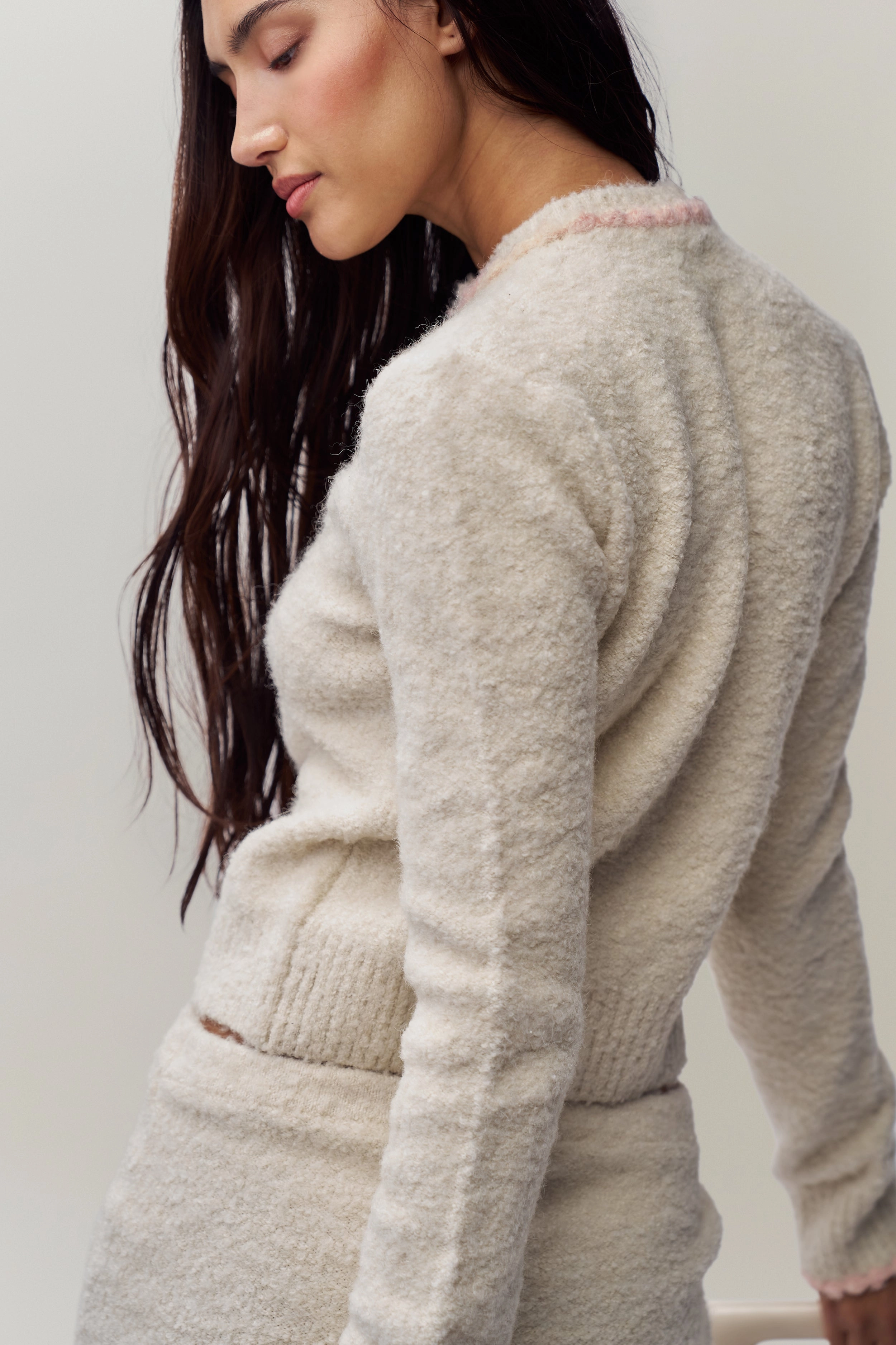 Palmyra Knit Cardigan Elastic Edging