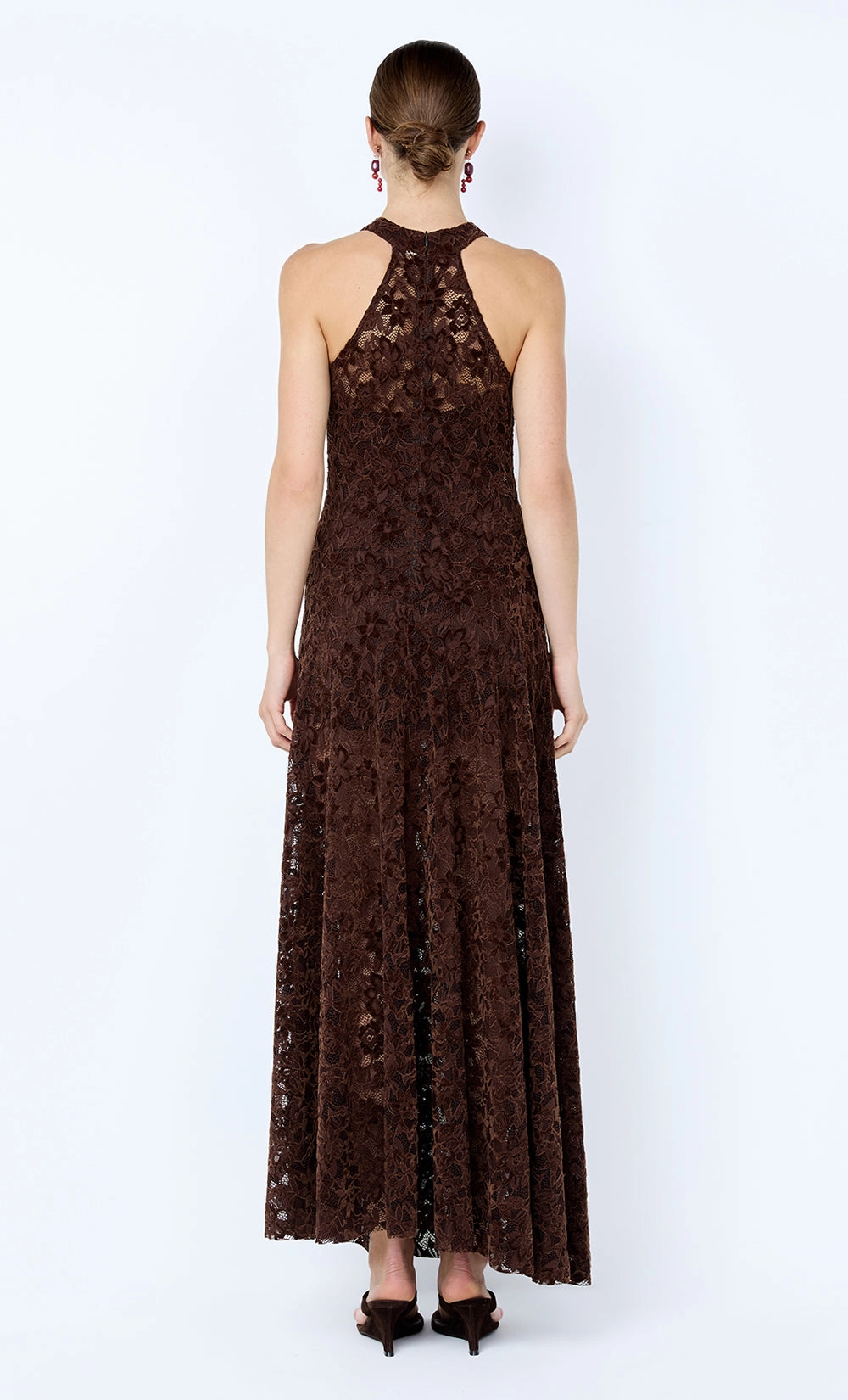 PAMELA HIGH NECK MAXI DRESS - CHOC All-day Comfort Sleek Tailoring