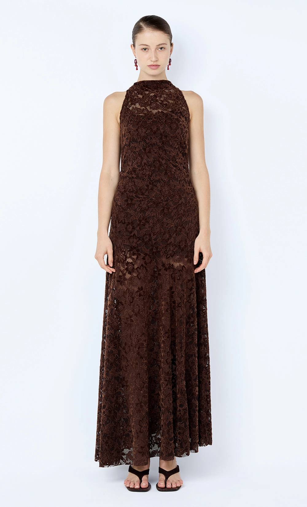 PAMELA HIGH NECK MAXI DRESS - CHOC spring fashion