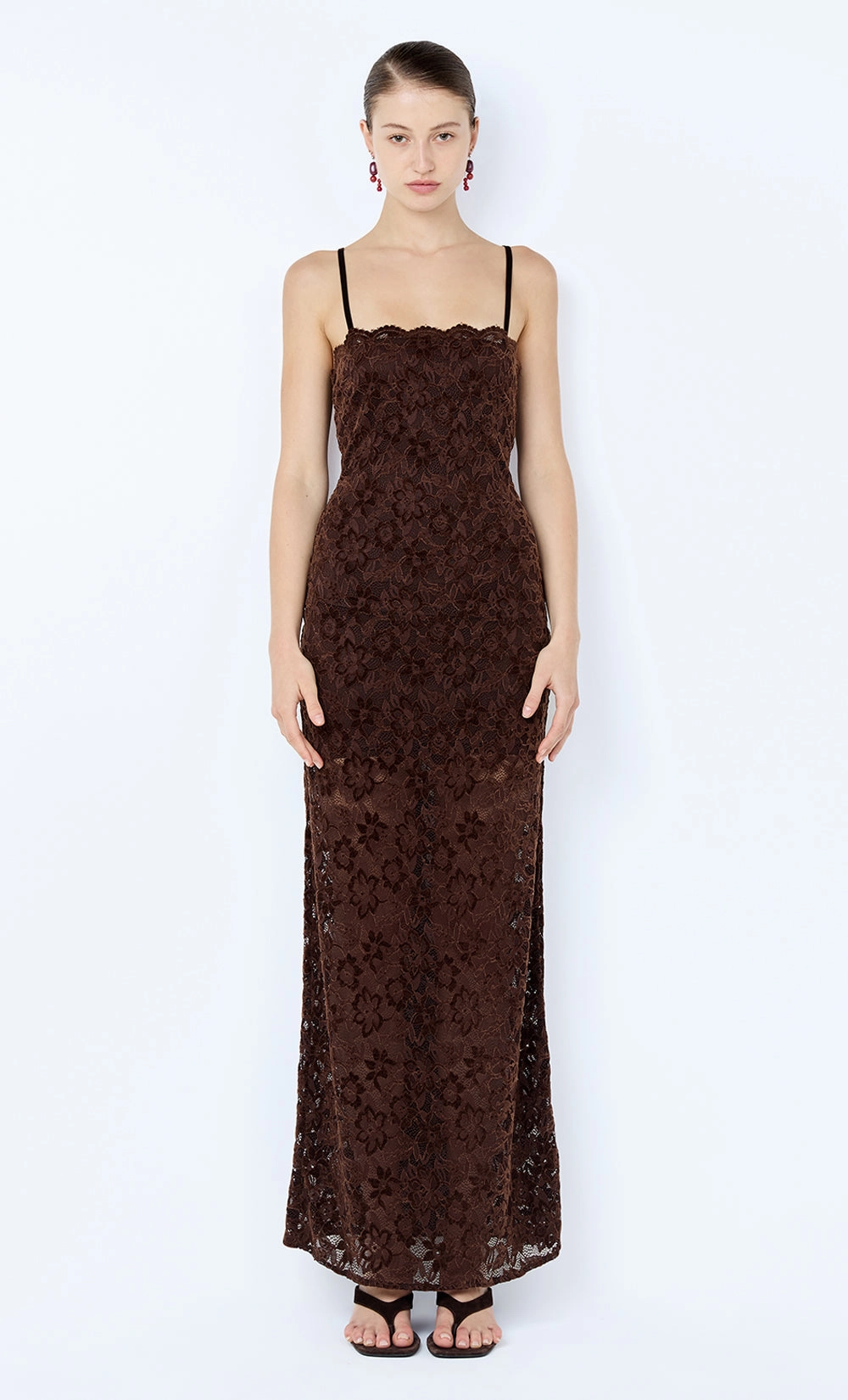Dress-Up Style Plus Fit PAMELA MAXI DRESS - CHOC