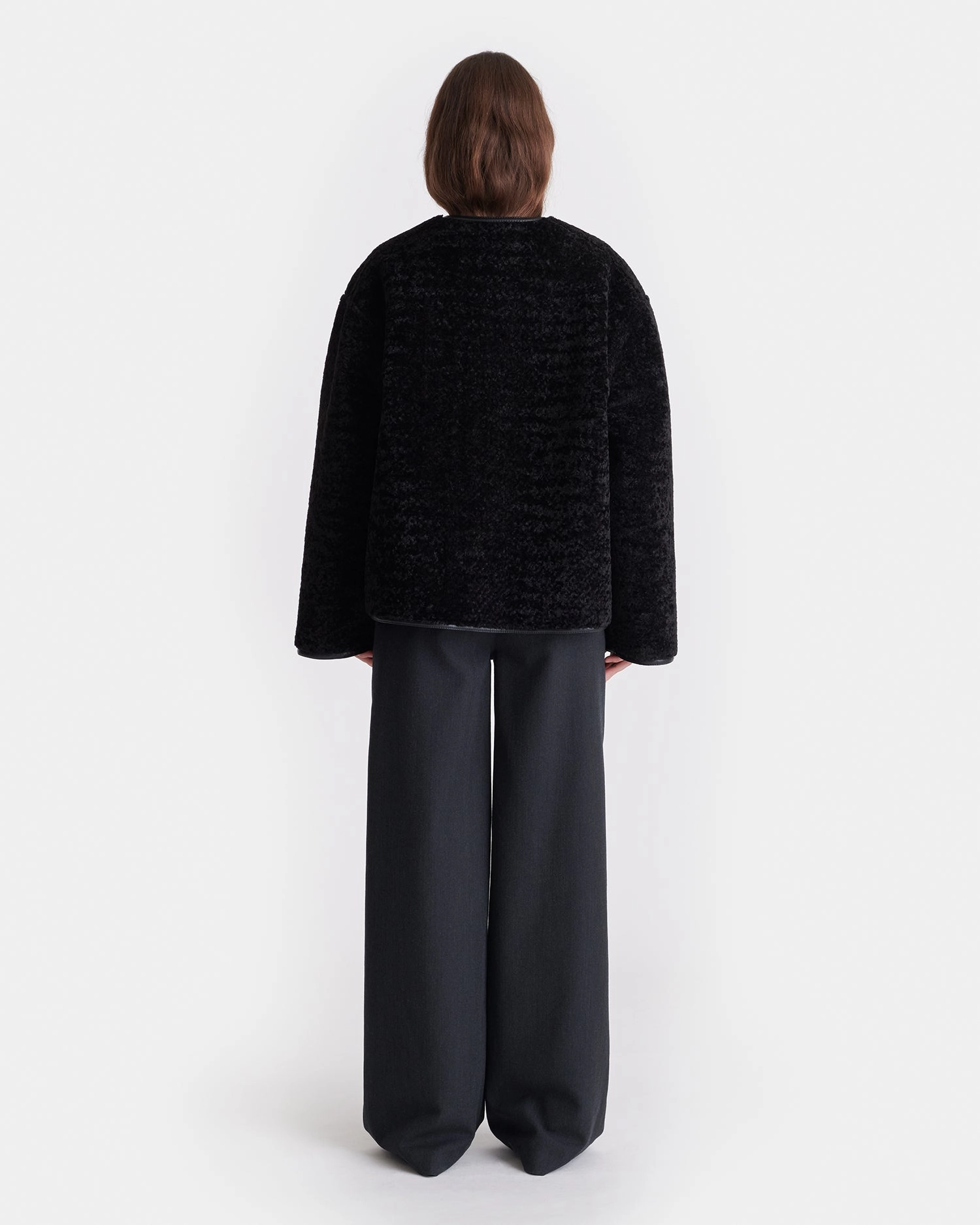 bowling alley Panka - Reversible Bonded Shearling Jacket - Black/Black
