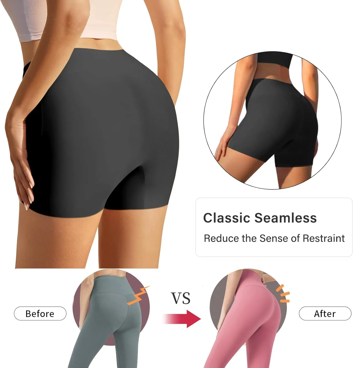 Panties Underwear for Women Boxer Briefs Boy Shorts Seamless High Waisted 3 Packs