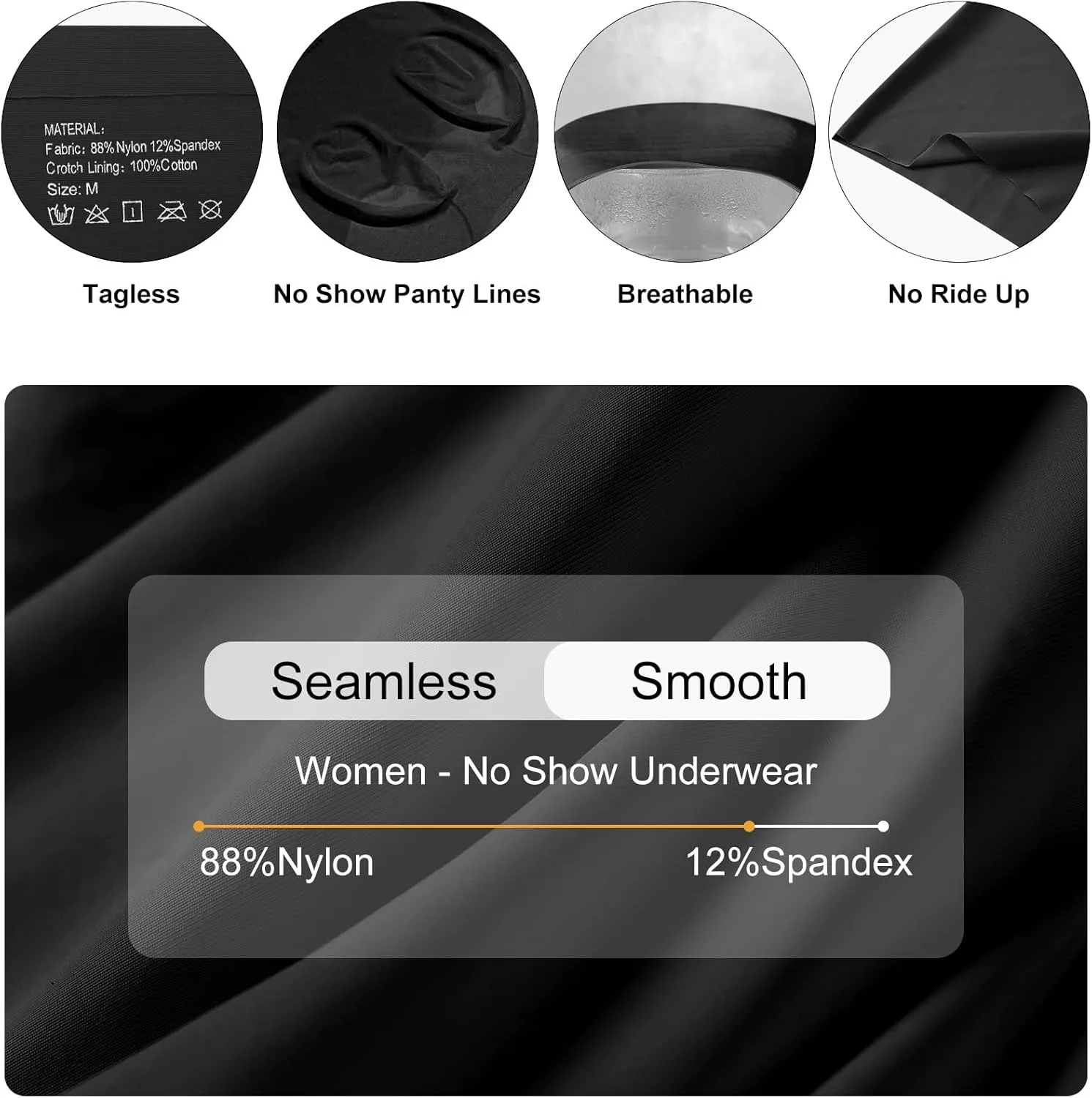 Panties Underwear for Women Boxer Briefs Boy Shorts Seamless High Waisted 3 Packs