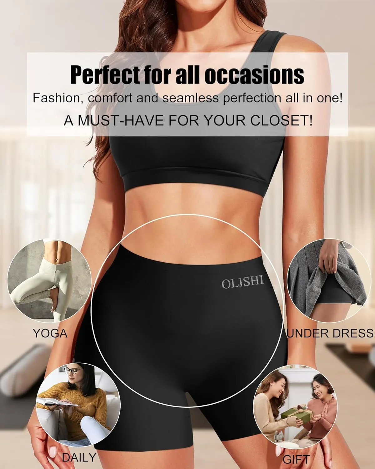 Panties Underwear for Women Boxer Briefs Boy Shorts Seamless High Waisted 3 Packs