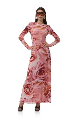 Music-Concert Travel Essential Paola Dress - Peach Roses