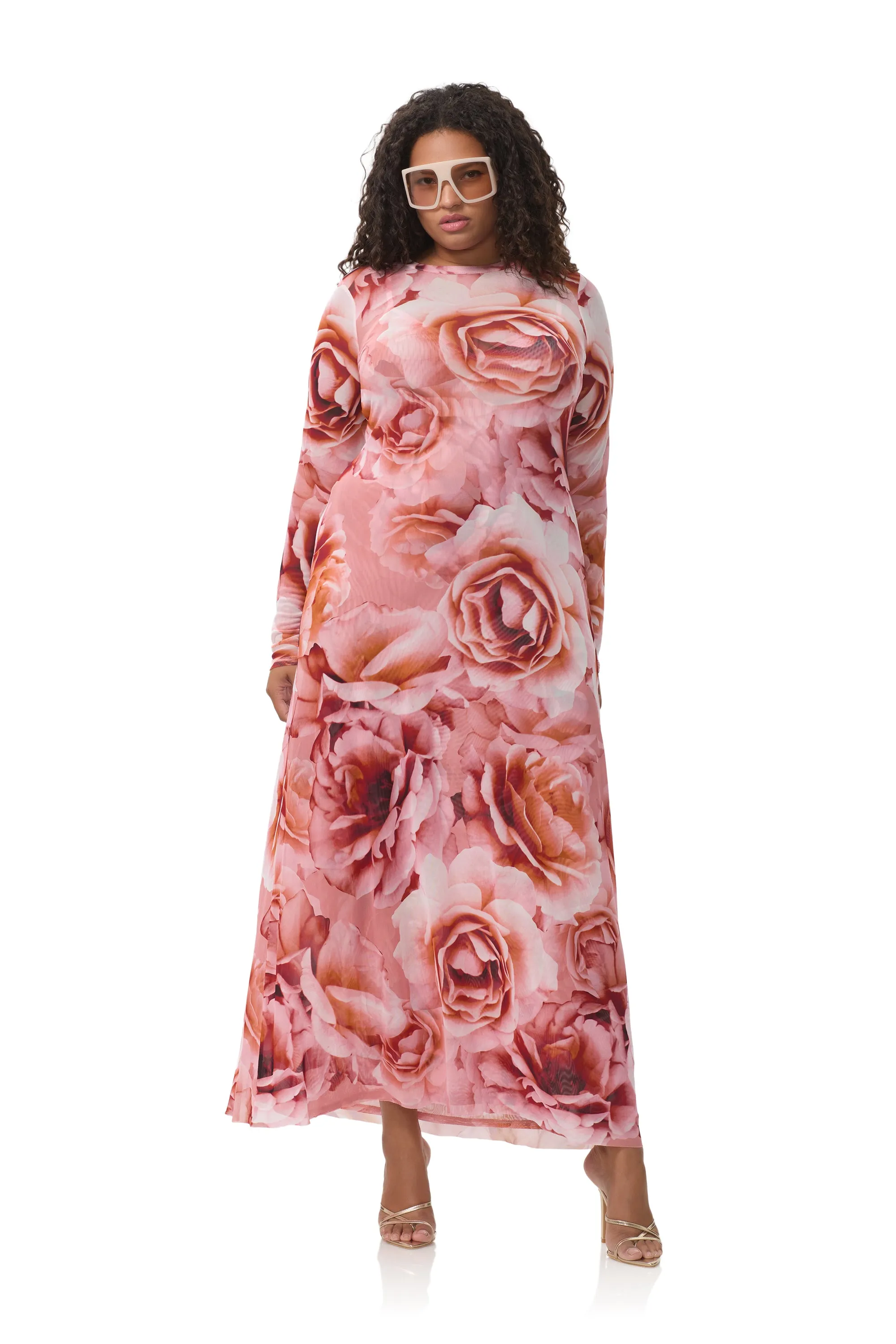 Paola Dress - Peach Roses Casual and Stylish Flattering Fit for All